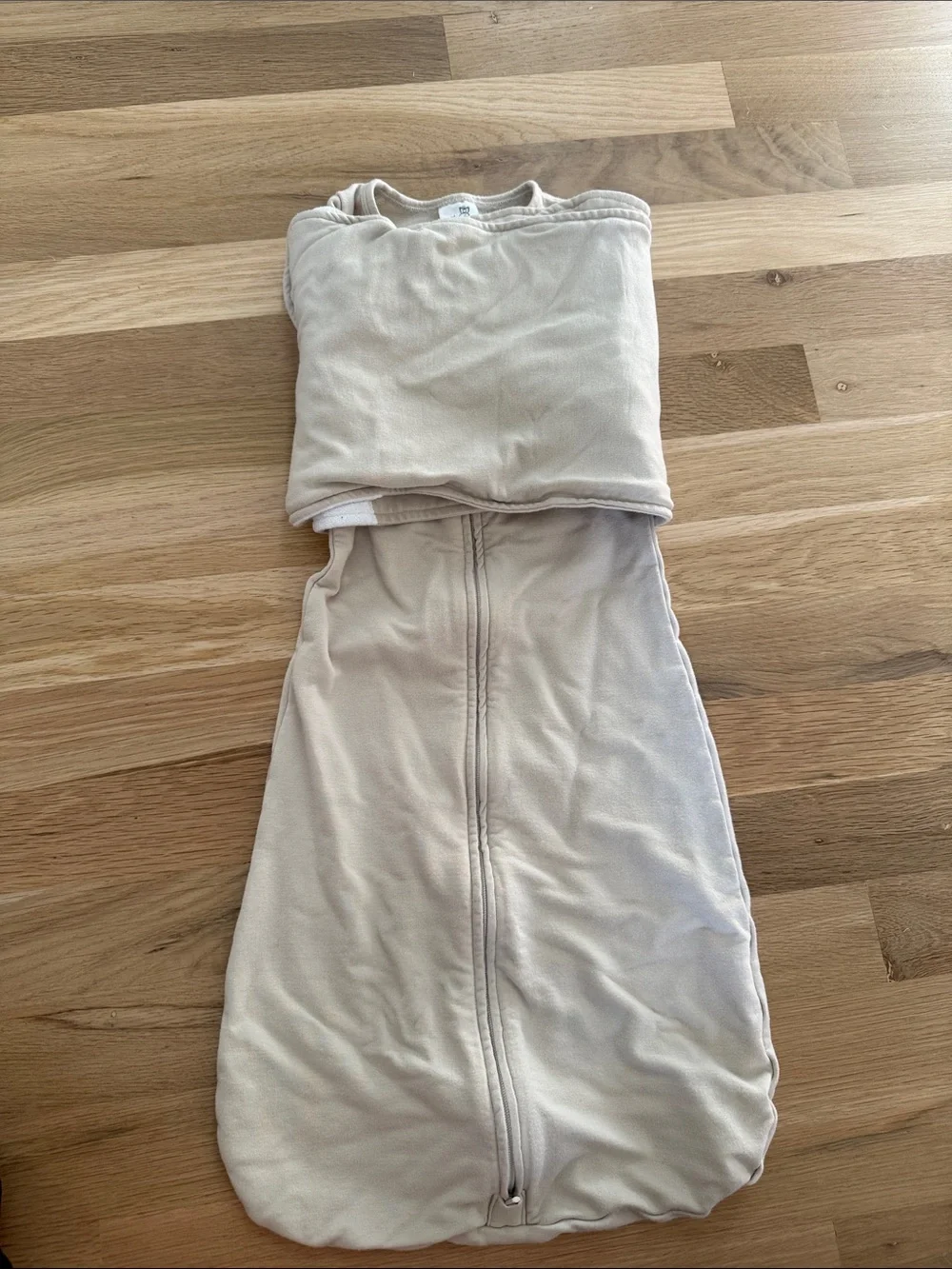 Neutral Beige Baby Sleep Sack Pajamas with Zipper- The Butterfly Swaddle